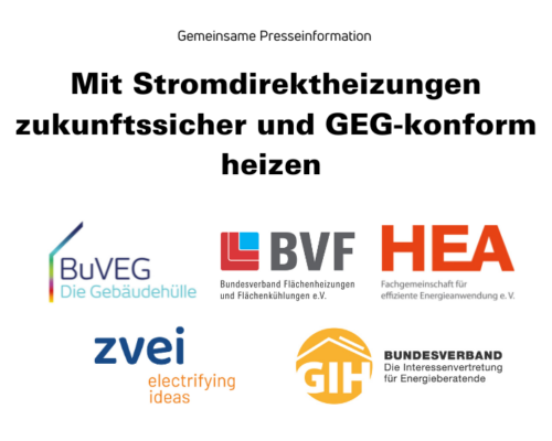 Gemeinsame Pressemitteilung Verbändebündnis Stromdirektheizung Im Niedrigstenergiegebäude